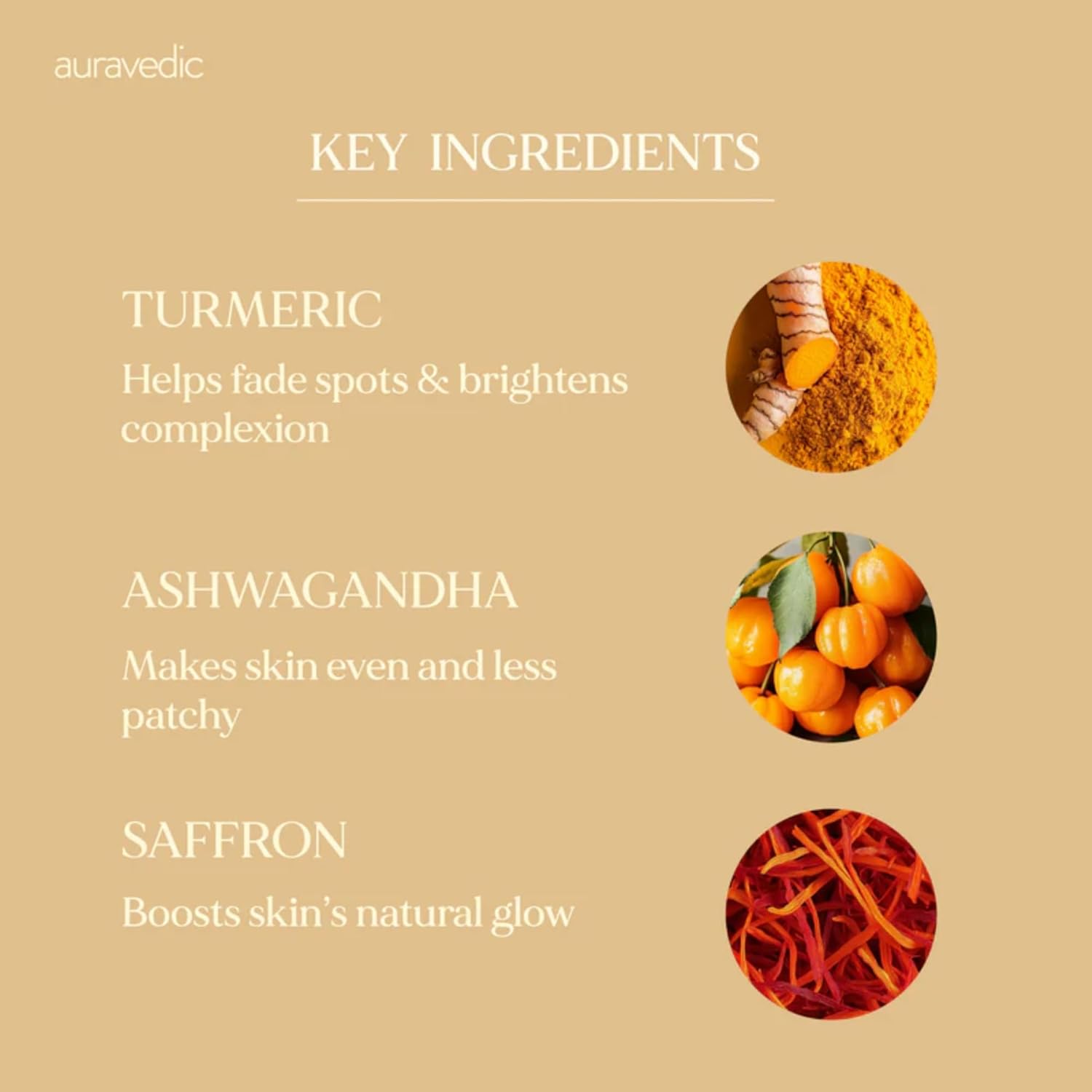 Auravedic Turmeric Oil for Glowing Skin | Face Massage Oil with Saffron & Ashwagandha | Supports Radiance & Skin Clarity | Suitable for All Skin Types | 3.38 Fl Oz (100 ml) - Image 4