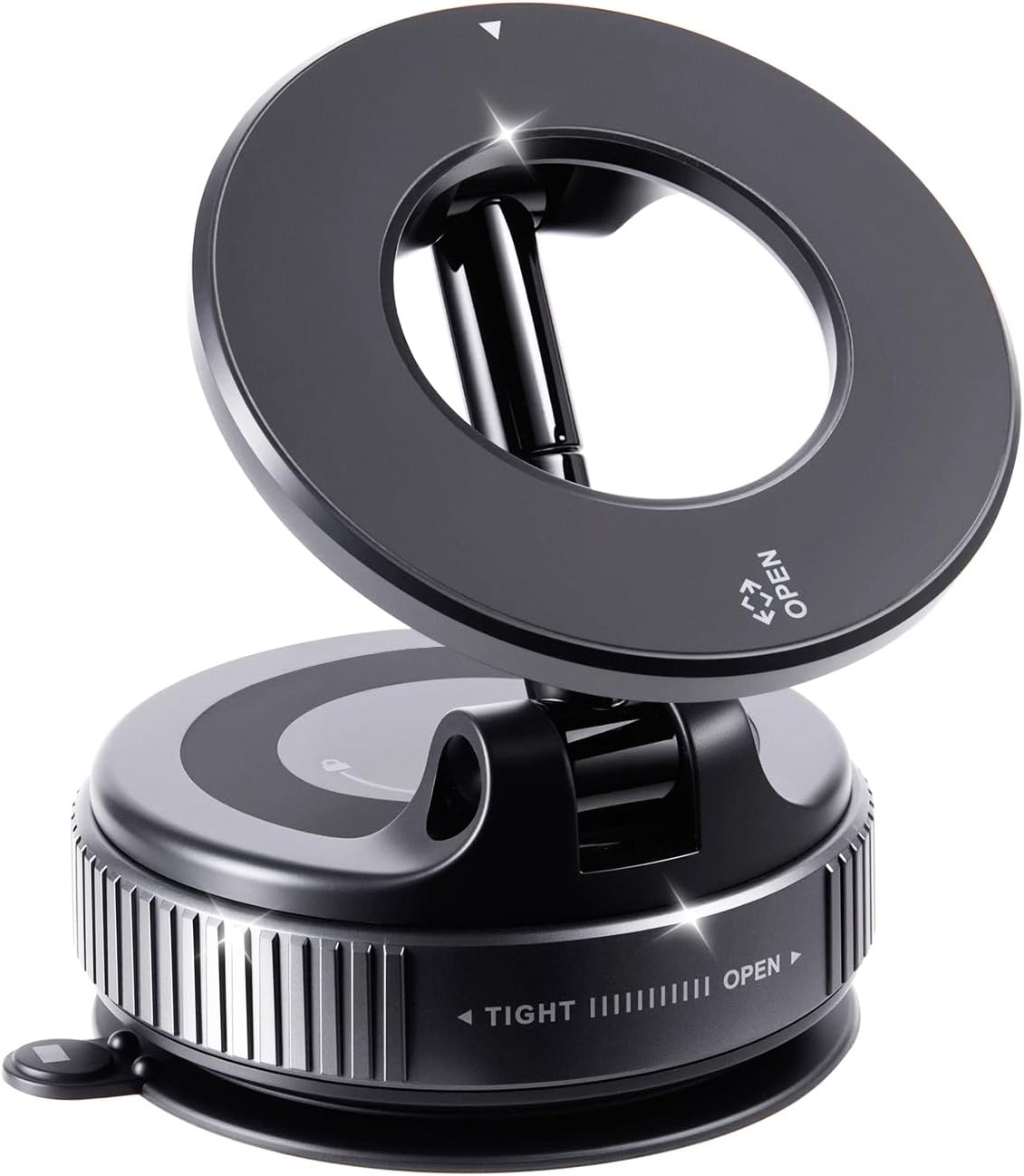 Vacuum Magnetic Suction Car Phone Holder Fold-able and and Hands-Free 360° Adjustable Rotation Phone Mount, Compatible with All Smartphones