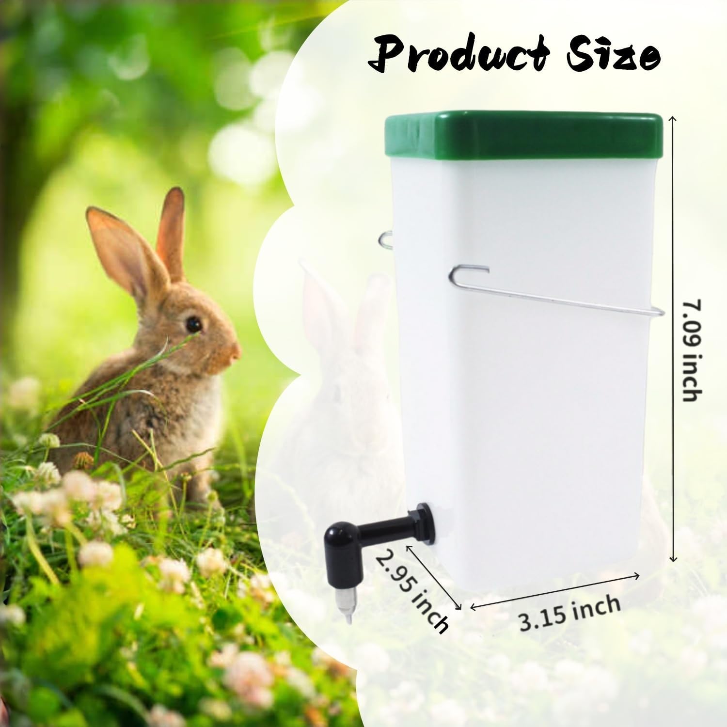 2Pack Rabbit Water Bottle for Cage, 32oz Small Animal Water Dispenser Water Bottle for Small Pet/Bunny/Ferret/Hamster/Guinea Pig/Rabbit/Chinchilla/Mouse/Rat/Gerbil (2) - Image 6
