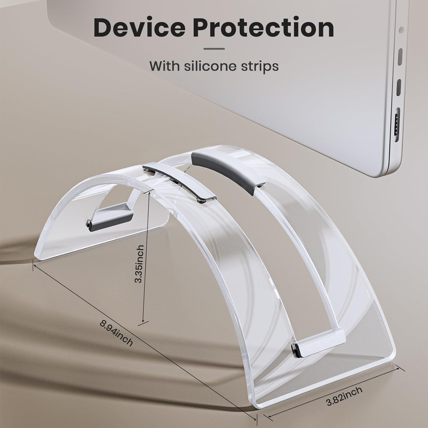 Acrylic Vertical Laptop Stand for Desk,Acrylic Invisible Desktop Notebook Dock,Vertical Laptop Holder Space-Saving Organizer for All MacBook, Surface, Samsung, HP, Dell - Image 5