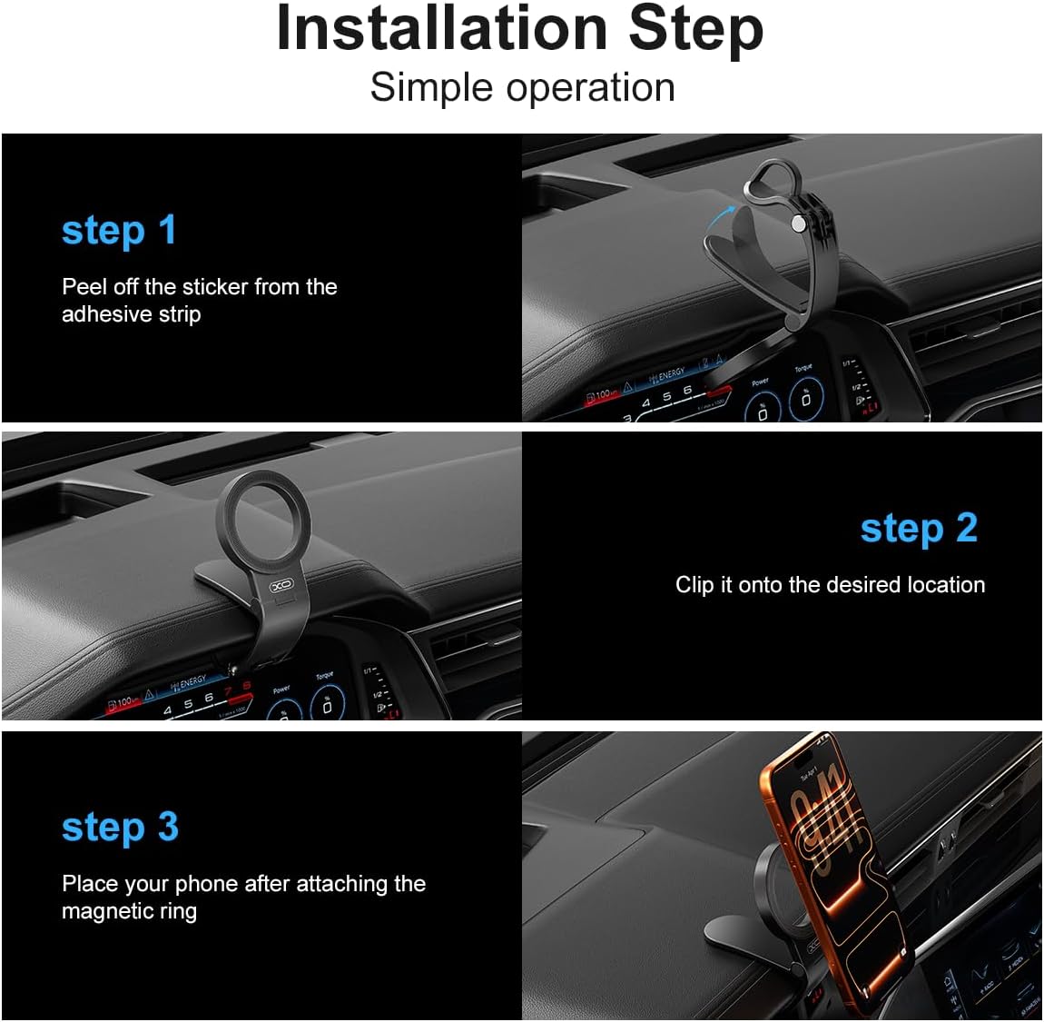 Magnetic Phone Holder for Car,Strong Non-Slip Car Phone Mount, Hands-Free Navigation for Car,Phone Holder for Car/Desk, Compatible with iPhone/Samsung and All Smartphones - Image 5