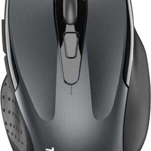 TECKNET Wireless Mouse (2.4G & BT5.0/3.0) Silent 4800 DPI Computer USB A & Bluetooth Mouse 6 Buttons, Wide Compatibility – Grey