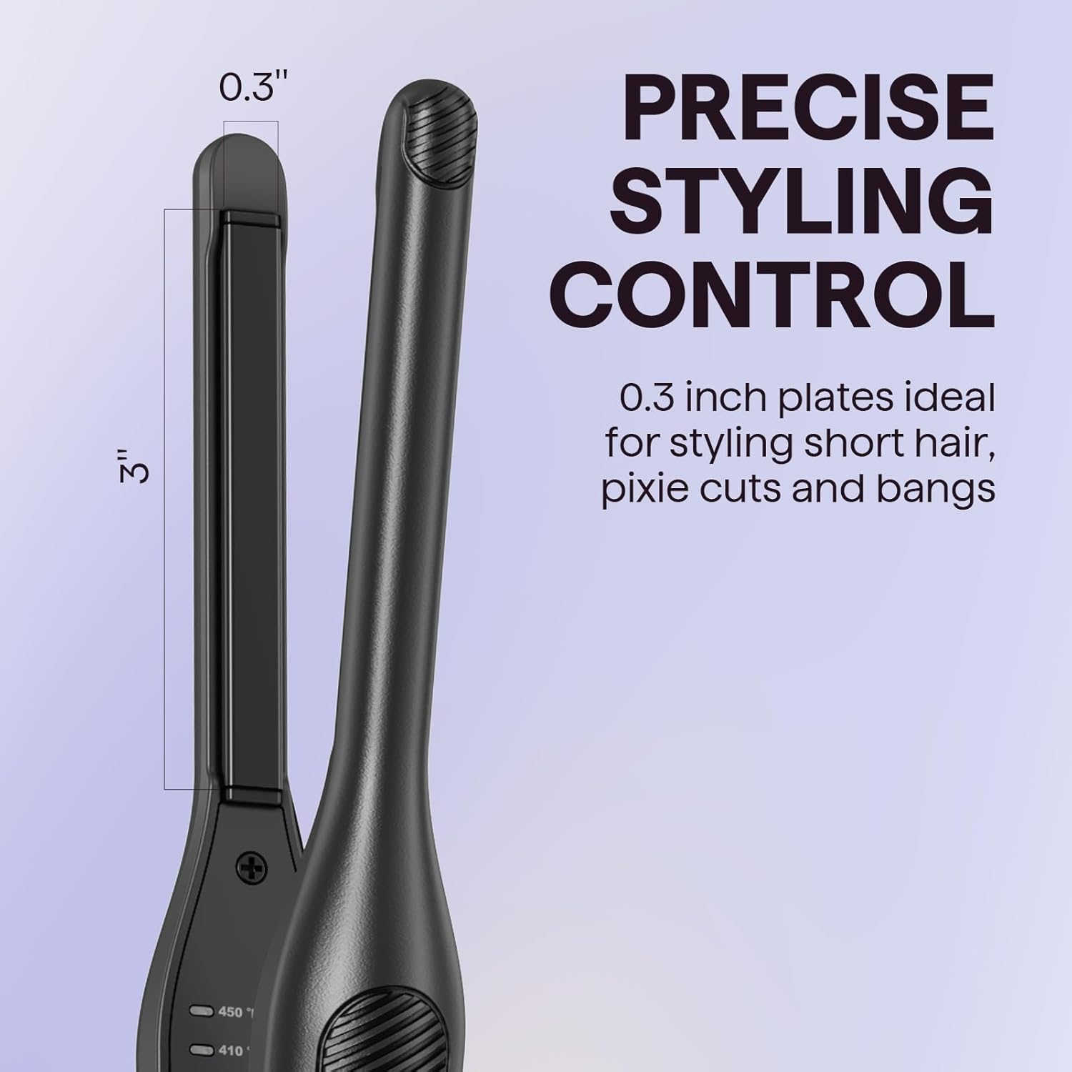 Wavytalk 3/10" Small Flat Iron, Pencil Flat Iron for Short Hair, Pixie Cut and Bangs, Curling Iron for Short Hair, Mini Hair Straightener for Edges with Anti-Pinch Design, Tiny Hair Straightener - Image 2