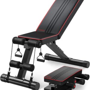 YOLEO Adjustable Weight Bench – Utility Weight Benches for Full Body Workout, Foldable Incline/Decline Bench Press for Home Gym