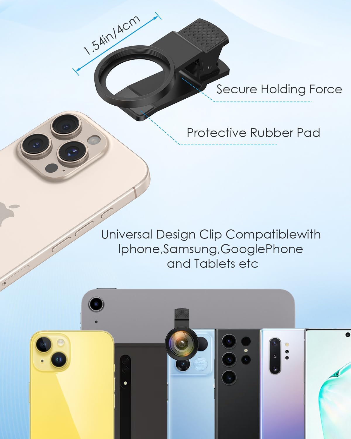 AMIR Phone Camera Lens Kit, 2026 New 0.45X Super Wide Angle Lens (140°) with 12.5X Macro Lens, 2-in-1 Clip-On Universal Lens Compatible with iPhone 15/14/13/12, Samsung Galaxy S and Most Smart Phones - Image 6