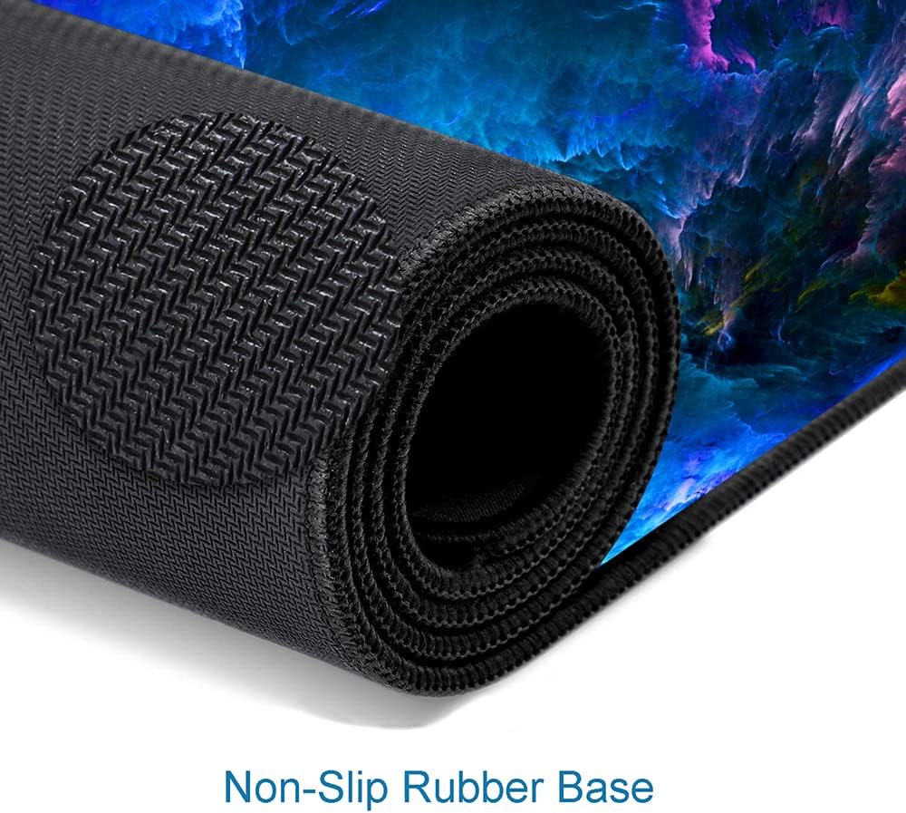 Gaming Mouse Pad, Large Non-Slip Rubber Base Mousepad, Keyboard Mouse Mat, Desk Pad with Stitched Edges, 31.5x11.8inch, Dazzling Galaxy - Image 4
