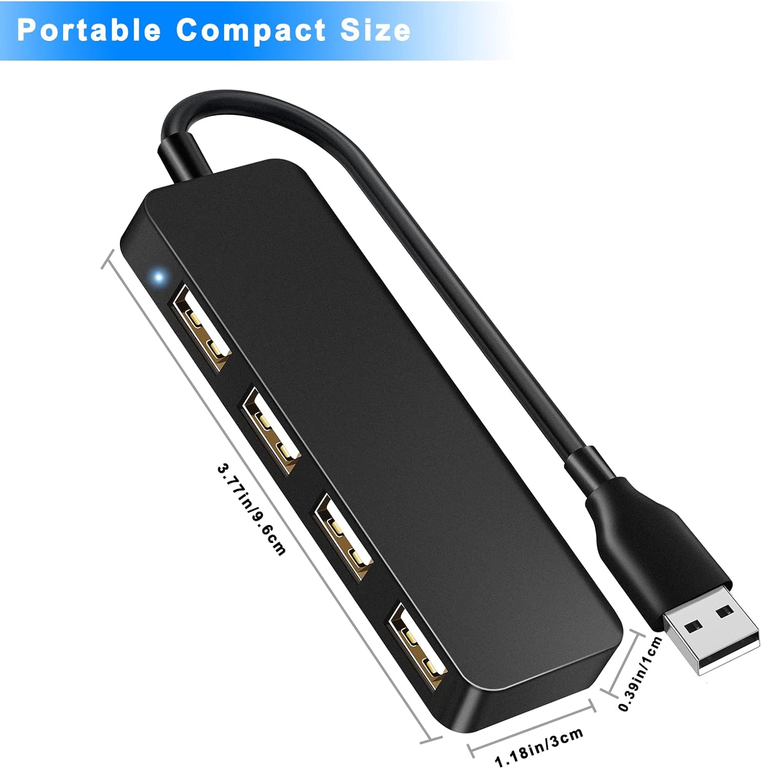 Herfair USB Hub Splitter USB Port Extender 1 to 4 Multiport Adapter Expander for Laptop, MacBook, Computer, Xbox, Console, Flash Drive, HDD, Printer, Camera, Keyboard, Mouse, More - Image 7