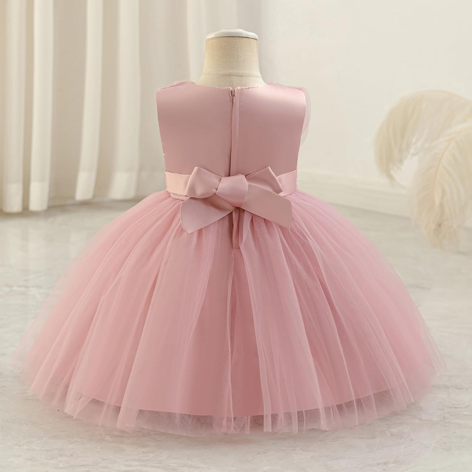 AWIBMK Kids Baby Girls Birthday Pageant Flower Girl Dresses for Wedding Party Formal Sequins Butterfly Dresses - Image 5
