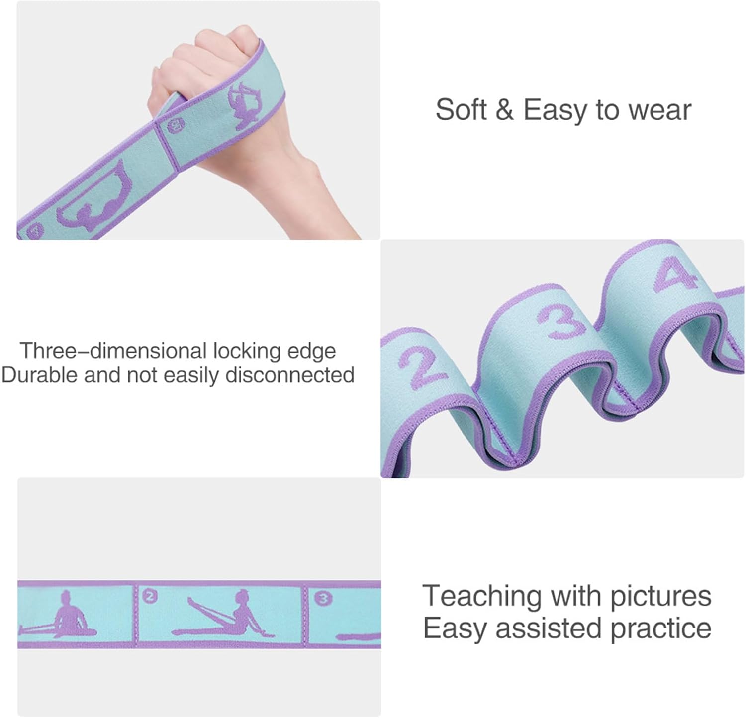 9 Loops Elastic Yoga Strap - Adjustable Stretching Band for Physical Therapy, Dance, Pilates & Gymnastics, Multi-Loop Exercise Band for Flexibility, Home Workout - Image 5
