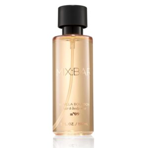 MIX:BAR Vanilla Bourbon Hair + Body Mist Spray for Women + Girls – Vanilla Bean, Sandalwood, Jasmine + Bergamot, Amber Fragrance Notes – Vanilla Bedroom + Hair + Body Oil Spray – Vegan – 5oz