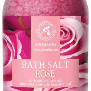 Rose Bath Salts 21.16 Oz – Natural Rosewood Oil & Rose Extract – Best for Relaxing – Good Sleep – Beauty – Bathing – Body Care – Wellness – Relax – Aromatherapy – Spa – De-Stress Bath Salts 600g