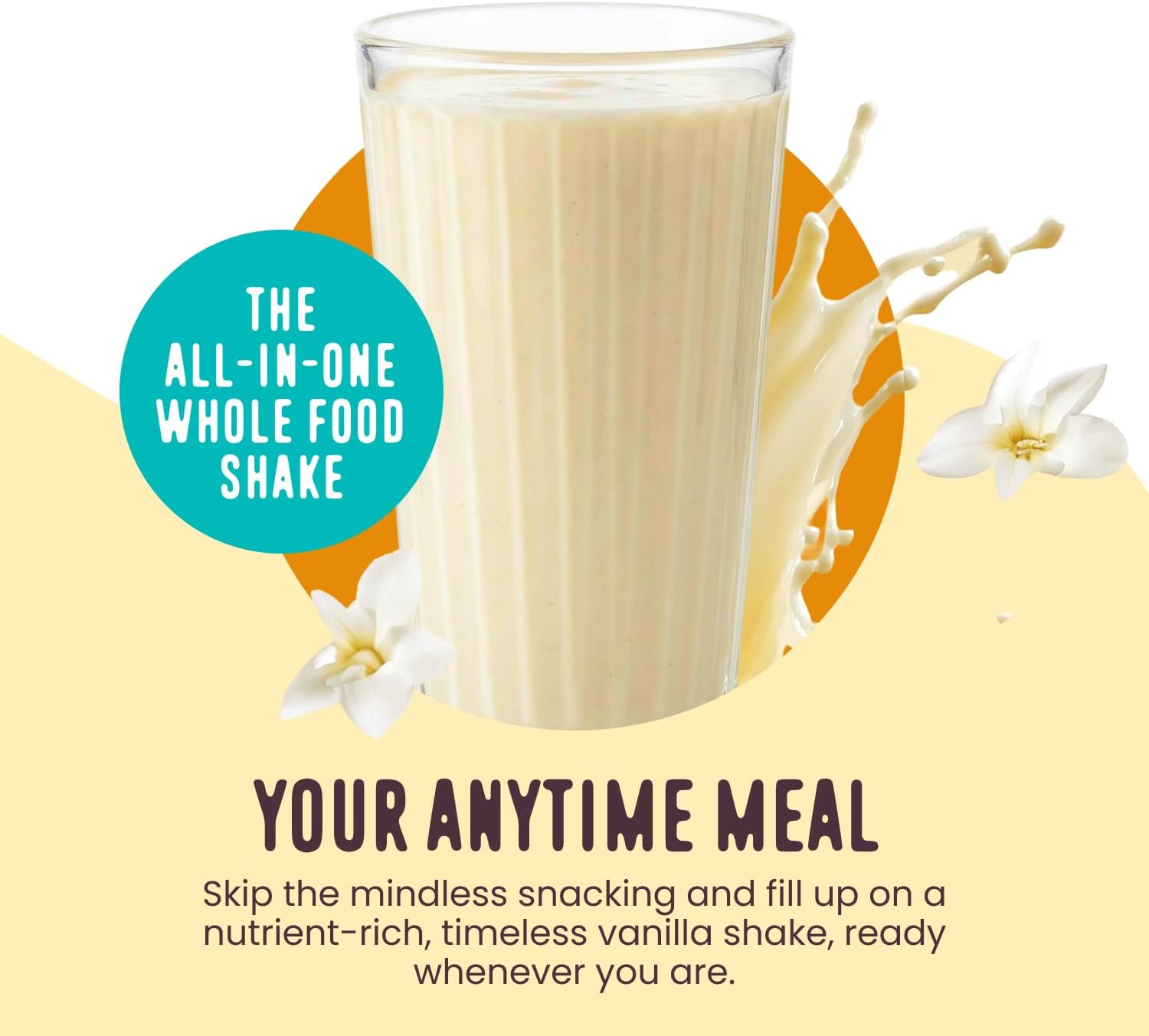 FlavCity Vanilla All in One Protein Shake Powder - On the Go Meal Alternative + Collagen Peptides, Reishi & Cordyceps - Focus, Skin, Hair & Joint Support - 100% Grass Fed Whey, 20 Servings - Image 2