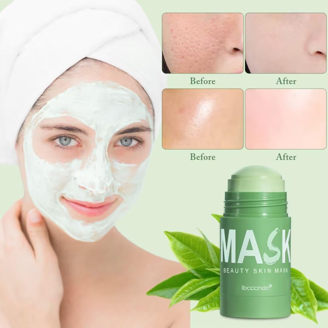 Green Tea Deep Cleanse Mask for Face,Blackhead Remover Face Mask,Poreless Deep Cleanse Mask Stick for Purifying,Moisturizing,Oil Control Reduce for Women and Men,2PCS - Image 5