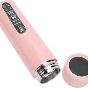 Smart Water Bottle with Touch Temperature Display & Timed Reminder Cup Stainless Steel with 1100mAh Battery IPX7 for Health Hydration (Pink)