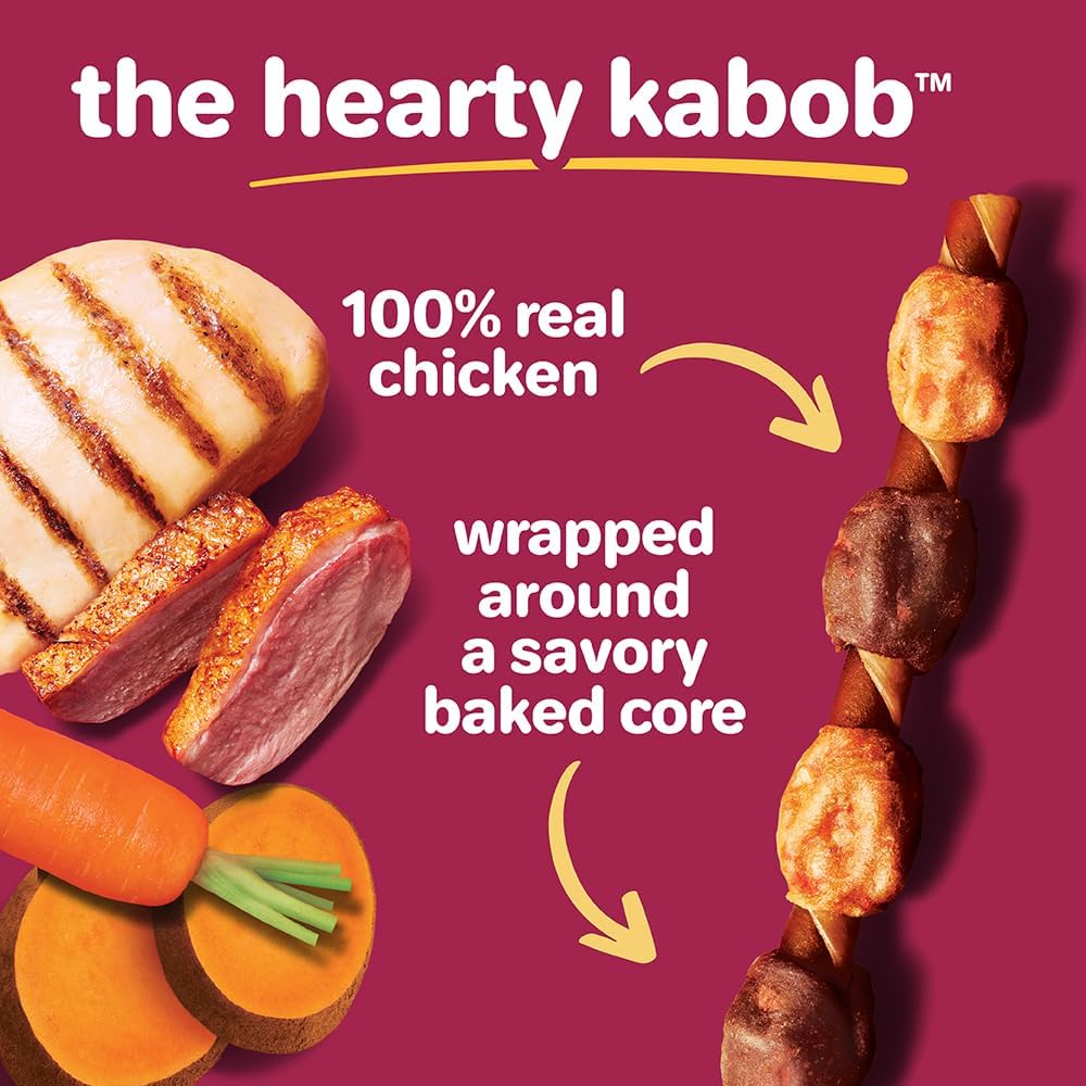 Hartz Oinkies Hearty Kabobs Rawhide‑Free Dog Treats, High‑Protein, Long‑Lasting Highly Digestible Chews Made with Real Chicken, Duck, Sweet Potato & Carrot, 18 Count - Image 4