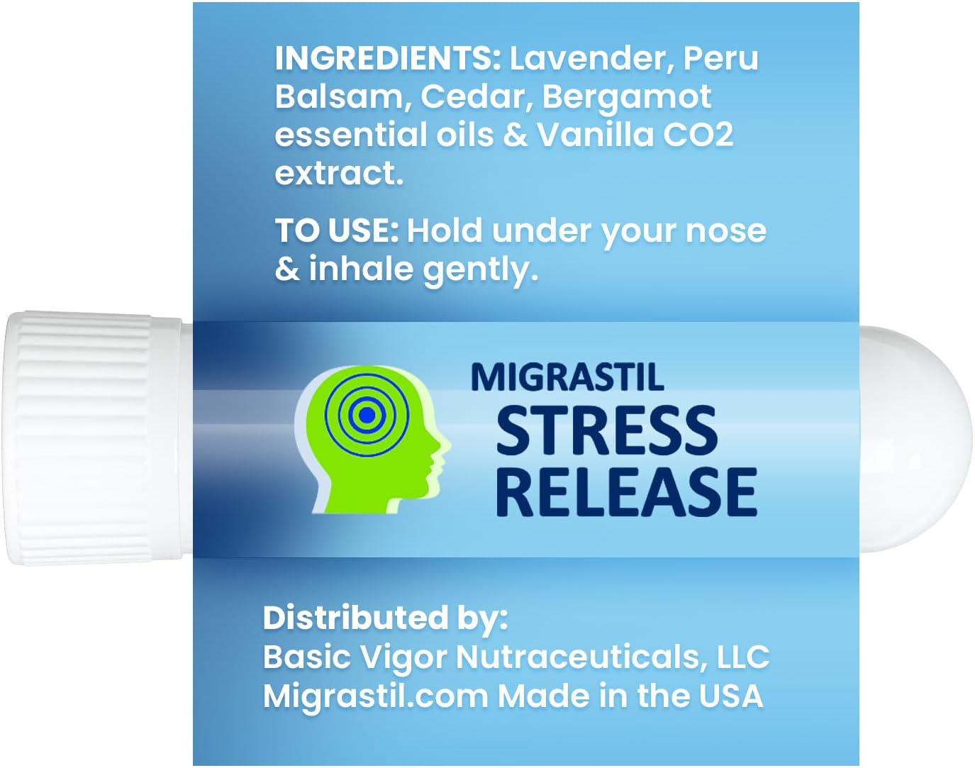 Migrastil Stress Release Inhaler 2-Pack, Calm Aromatherapy Formula, Natural Stress Relief with Peru Balsam and Other Essential Oils. Made in The USA. - Image 2