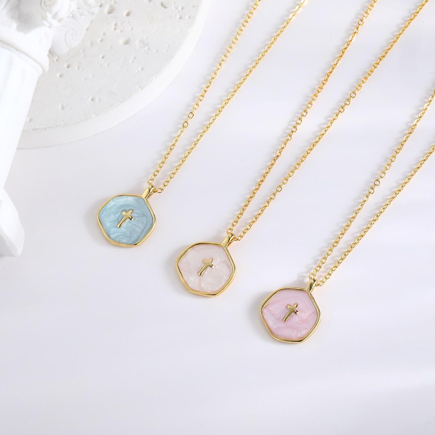 Small Cross Necklace for Women, Dainty 14K Gold Plated Cross Pendant Necklace, Everyday Simple Cross Charm Choker Minimalist Religious Jewelry Cute Trendy Gifts - Image 8