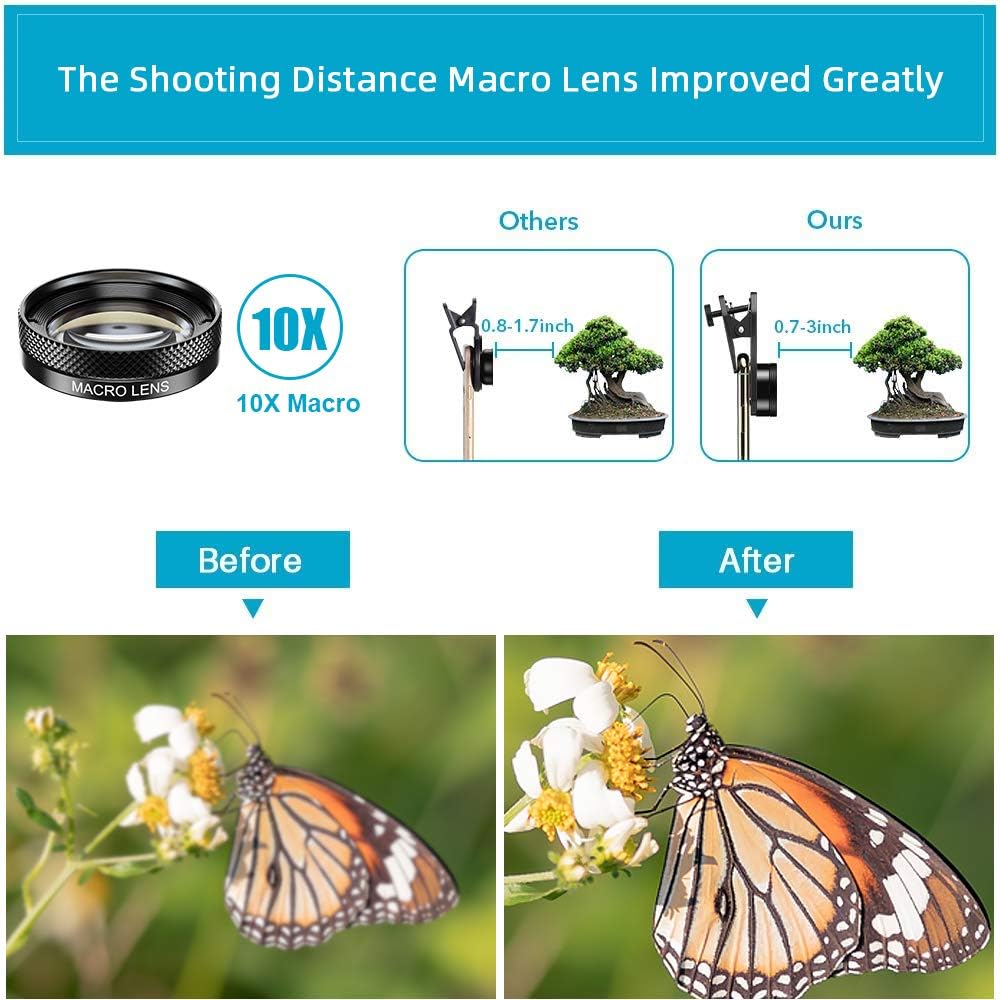 MIAO LAB 11 in 1 Phone Camera Lens Kit - Wide Angle Lens & Macro Lens+Fisheye Lens/ND32/kaleidoscope/CPL/Color Lens Compatible with iPhone Samsung Sony and Most of Smartphone - Image 4