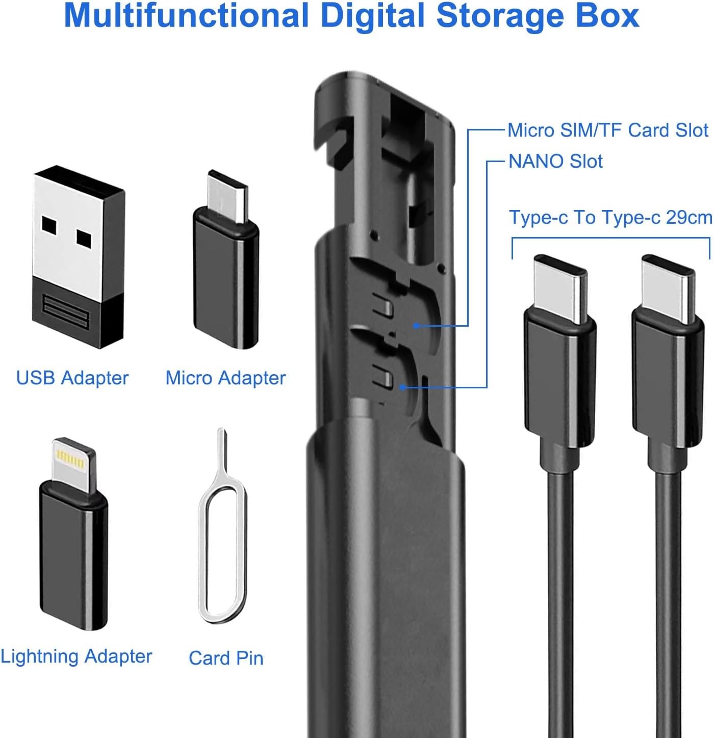 Multi USB Charging Adapter Cable & Conversion Set, USB A to Type C & Lightning Adapter, 60W Fast Charging & Data Transfer Cable - Image 2