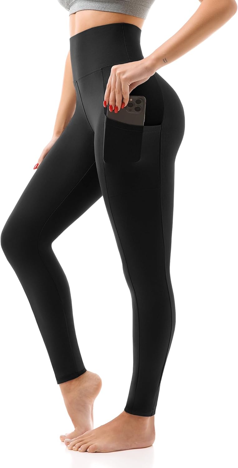 SINOPHANT High Waisted Leggings with Pockets Women, Full Length Capri Buttery Soft Stretchy Yoga Pants