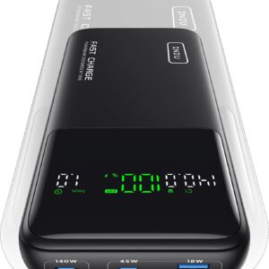 INIU 25000mAh Power Bank, Compact High Capacity 140W Laptop Portable Charger, USB C Tablet Powerbank, Digital Display Phone Charger for iPhone 17 16, Samsung, iPad, MacBook, Laptop, Emergency etc