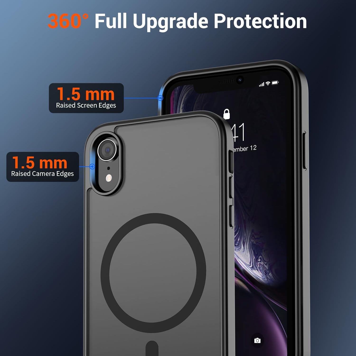 SUPFINE Magnetic for iPhone XR Phone Case(Compatible with MagSafe)(Military Grade Drop Protection) Slim Translucent Matte Shockproof with Anti-Fingerprint Phone Cover,Black - Image 4