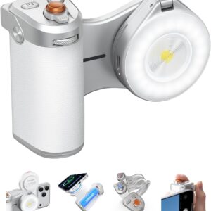 TELESIN Pro Shot Imaging Grip + Beauty Selfie Flash Light Bundle Kit | DSLR Style Feel, Ergonomic Grip, Strong Magnetic Hold | MagSafe Creator Kit for iPhone & Android | for Selfie, YouTube, Zoom Call