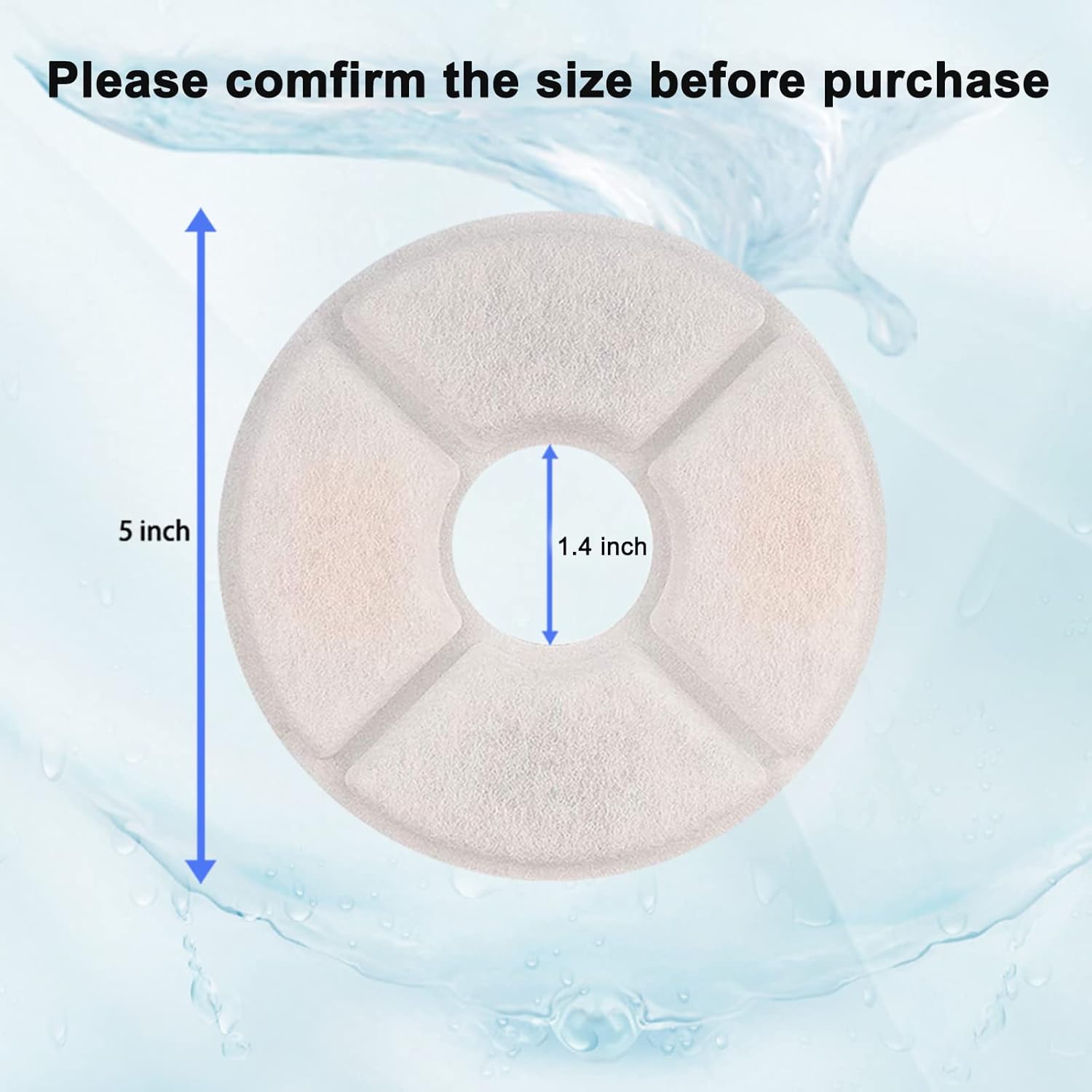 4/12/16 Pack Cat Water Fountain Filters, Cirfifth Triple Filtration System Pet Cat Fountain Filter Replacement for 84oz/2.5L Automatic Cat Fountain (12 Pack) - Image 4