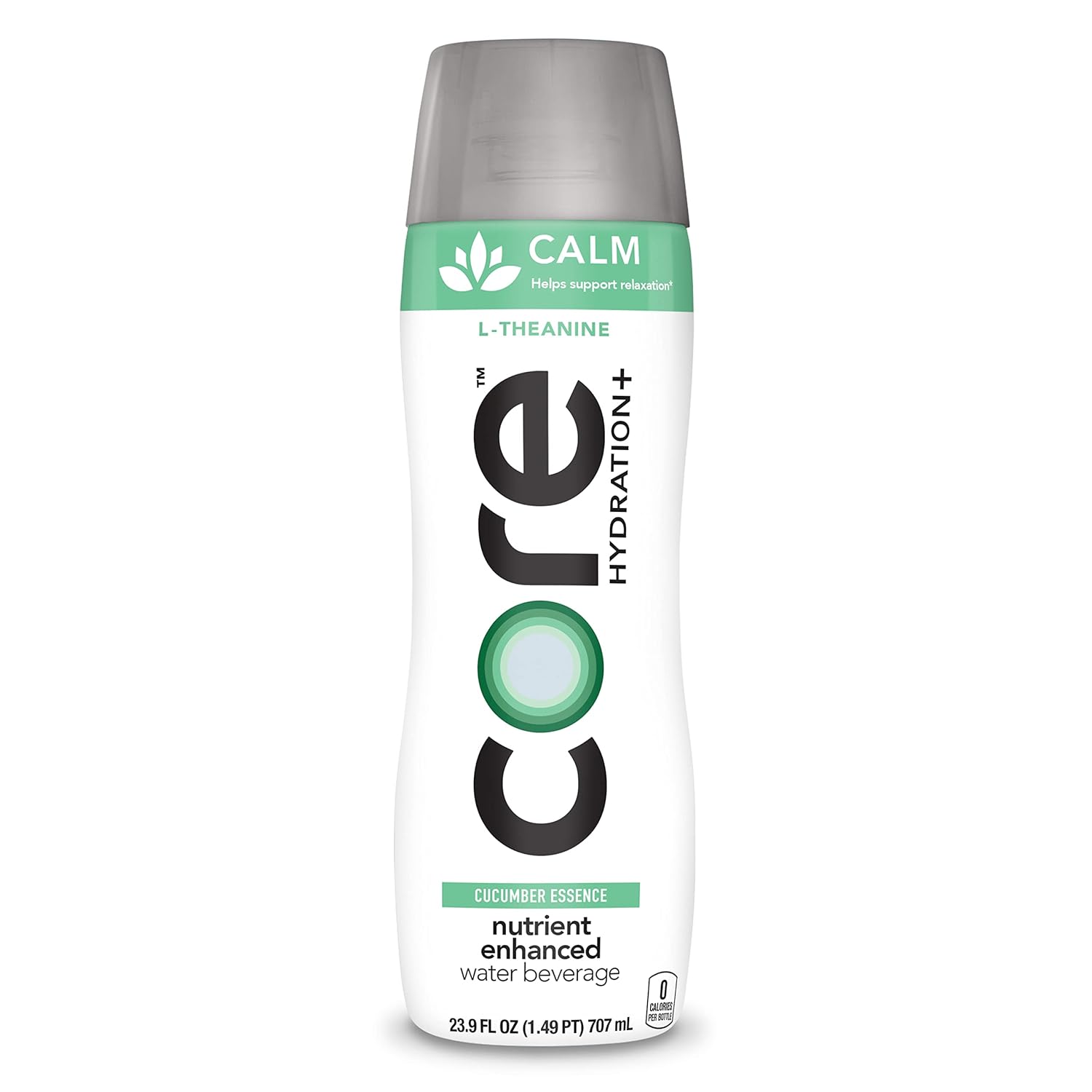 CORE Hydration+ Calm, Cucumber Essence Nutrient Enhanced Water with L-Theanine, 23.9 Fl Oz Bottle (Pack of 12) - Image 5