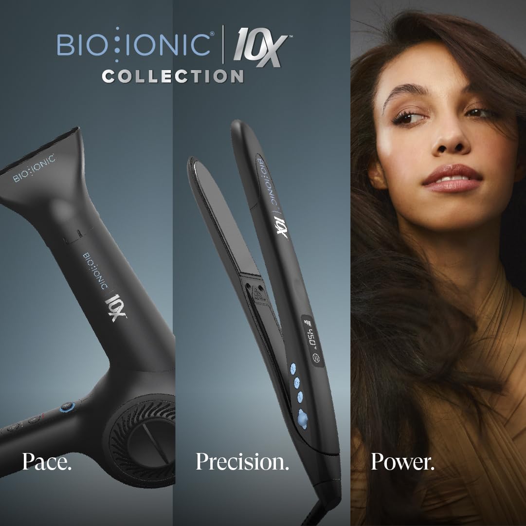 Bio Ionic 10X Styling Iron, Hair Straightener with 1" Sonic Vibrating Plates, Flat Iron with Ion Generating Mineral Complex, Versatile Styler for Wavy & Straight Hairstyles - Image 9