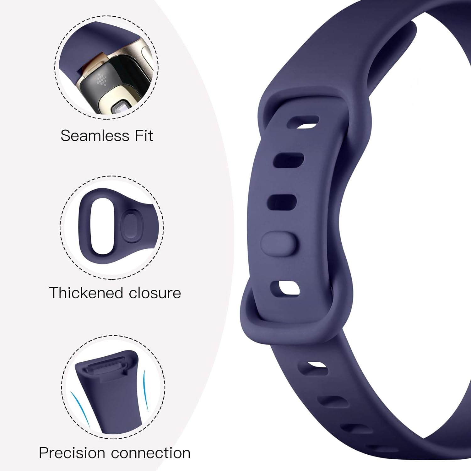 Maledan 8 Pack Band Compatible with Fitbit Charge 5/Charge 6 Bands for Women Men, Soft Slim Silicone Waterproof Sport Strap Replacement Wristband Accessories for Fitbit Charge 5/6 Fitness Tracker - Image 2