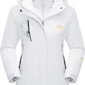 MAGCOMSEN Women’s 3-in-1 Winter Coats Snow Ski Jacket Waterproof Windproof Fleece Lined Winter Jacket Parka