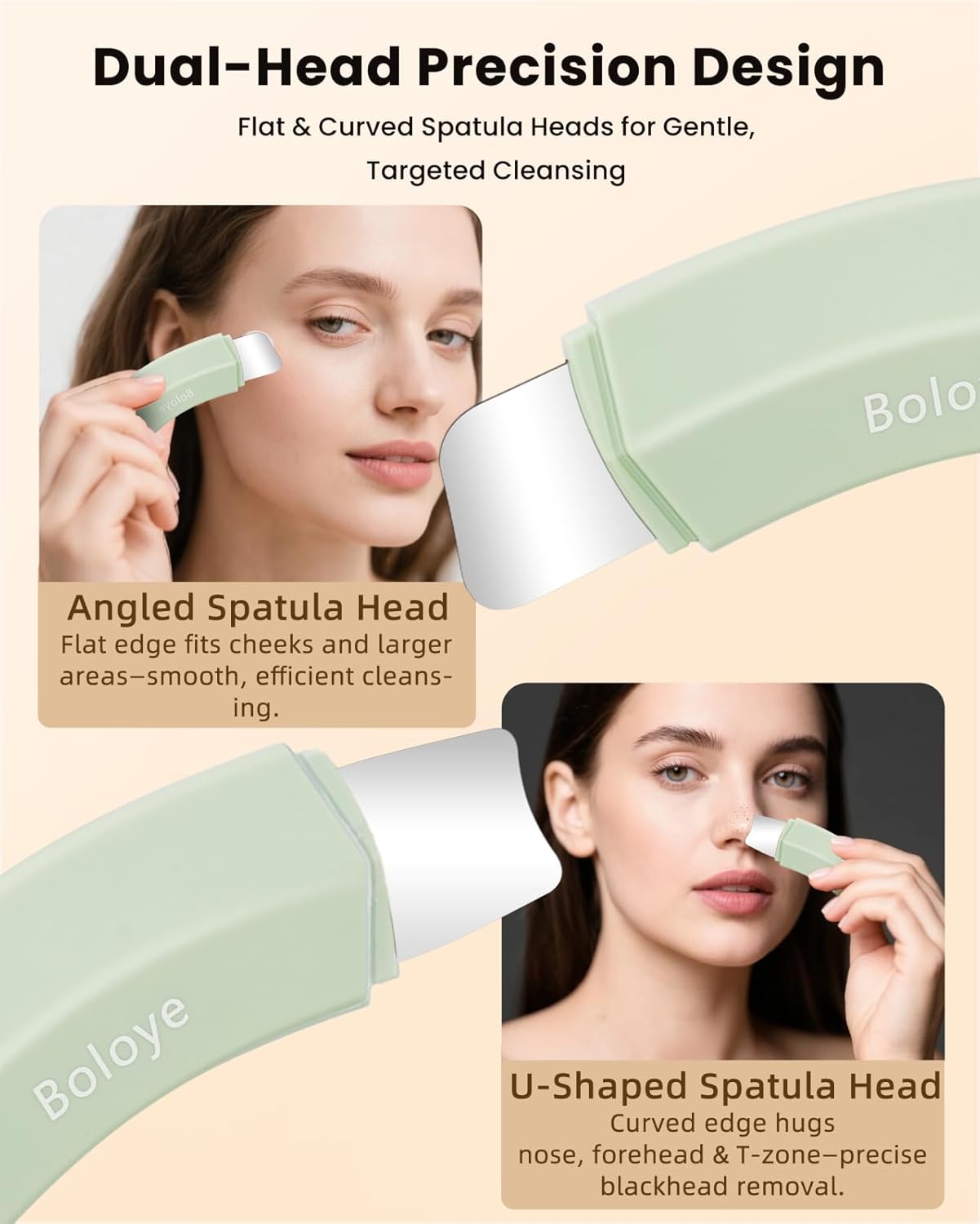 Boloye Blackhead Remover Tool – Dual-Head Face Scraper & Pore Cleaner for Deep Facial Cleansing, Nose Scraper for Nose & T-Zone, Skin Care Tool for Men and Women - Image 5