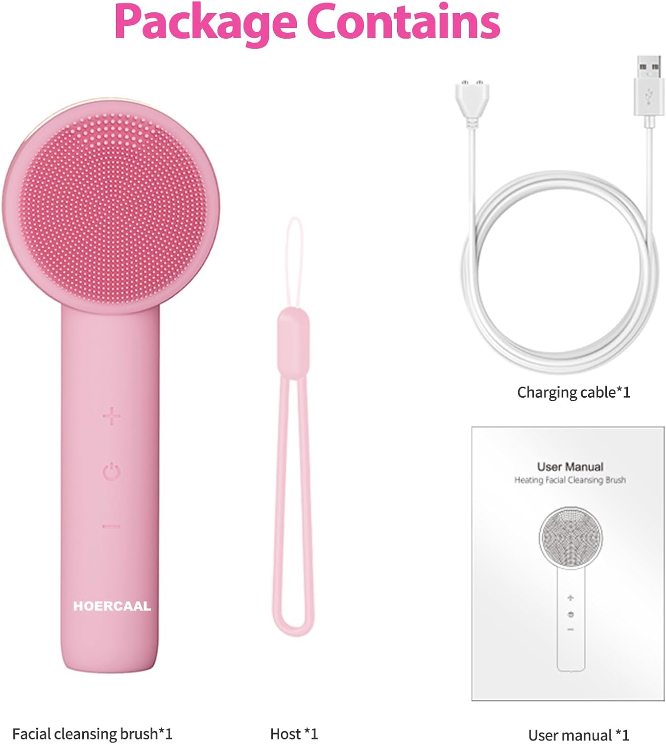 Facial Cleansing Brush Electric – Rechargeable Silicone Face Scrubber, Waterproof Vibrating Cleaner with 5 Adjustable Intensities for Deep Cleansing and Exfoliation (Pink) - Image 9