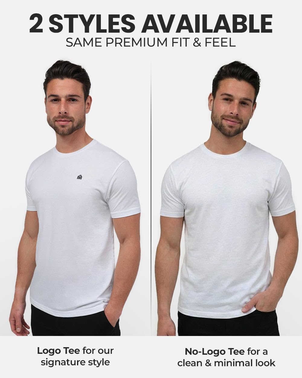 INTO THE AM Mens T Shirts Soft Cotton Blend Crew Neck Tee S - 4XL Athletic Fit Plain Casual T-Shirt for Men - Image 2