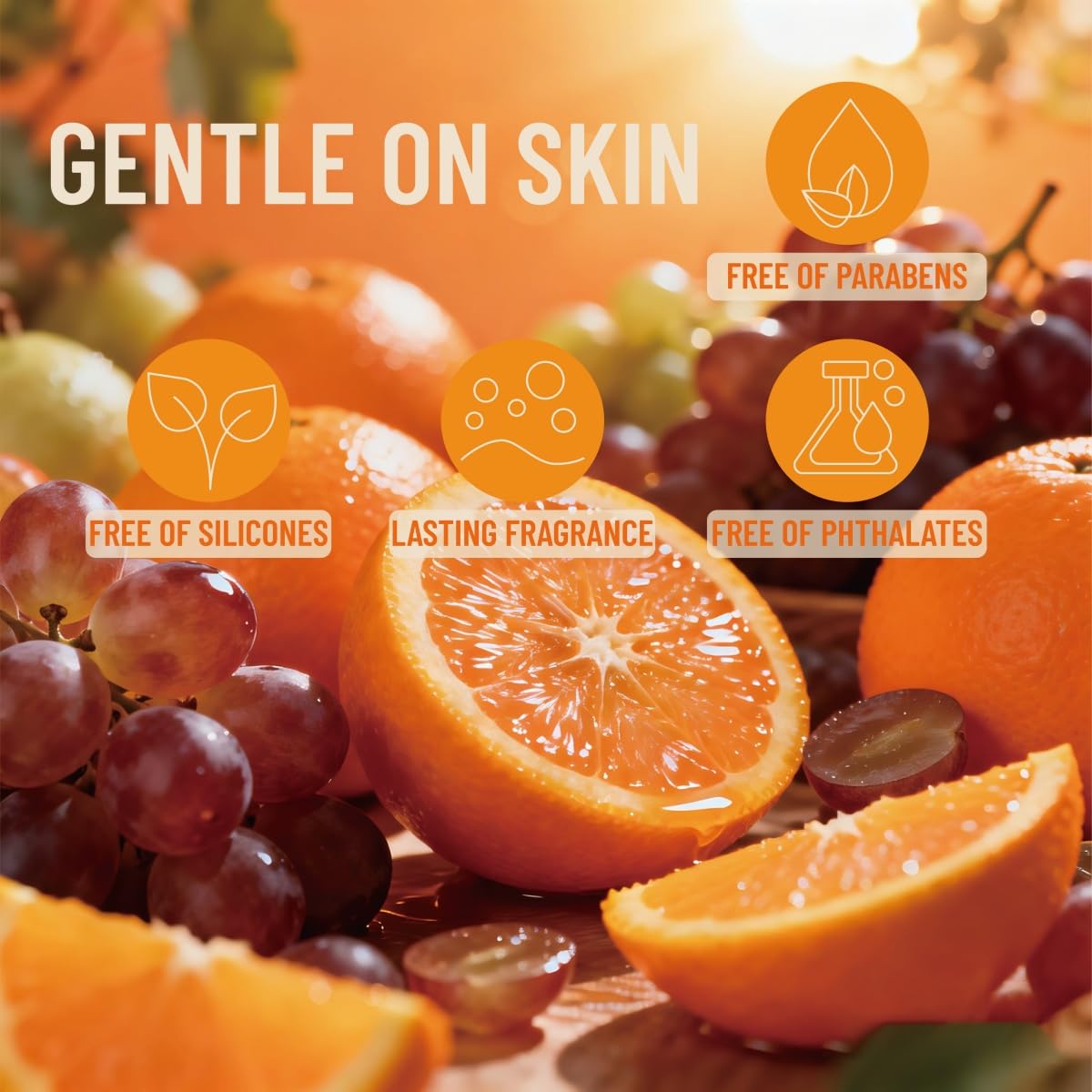 Orange & Grape Body Spray for Women, Long Lasting Citrus Fruits Perfume Mist, Paraben Free Phthalate Free, Lightweight Non-Sticky Gentle Skin Safe Daily Fragrance, Travel Size 3.38 fl oz - Image 4