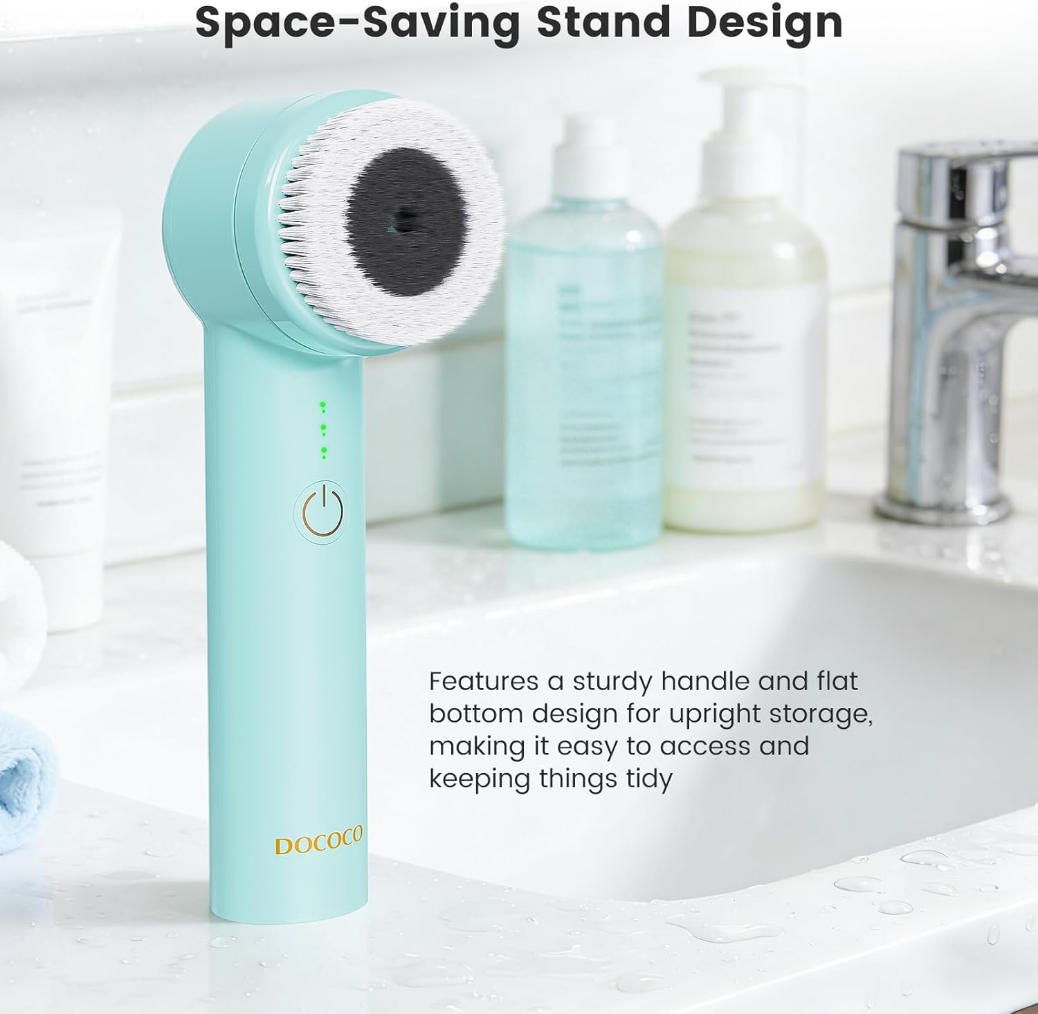Facial Cleansing Brush with Dual Rotating, Electric Face Scrubber, 3 in 1 Facial Brush Skin Cleansing for Deep Cleansing, 3 Speeds, Waterproof Face Cleanser Brush for Men Women, Soft Exfoliator - Image 8