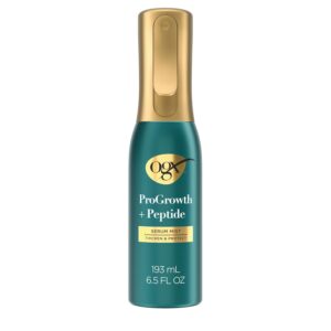 OGX ProGrowth + Peptide Serum Mist, Heat Protectant Spray Instantly Thickens Hair Root to Tip While Protecting from Breakage for Visibly Thicker, Fuller Hair, 6.5 fl. oz