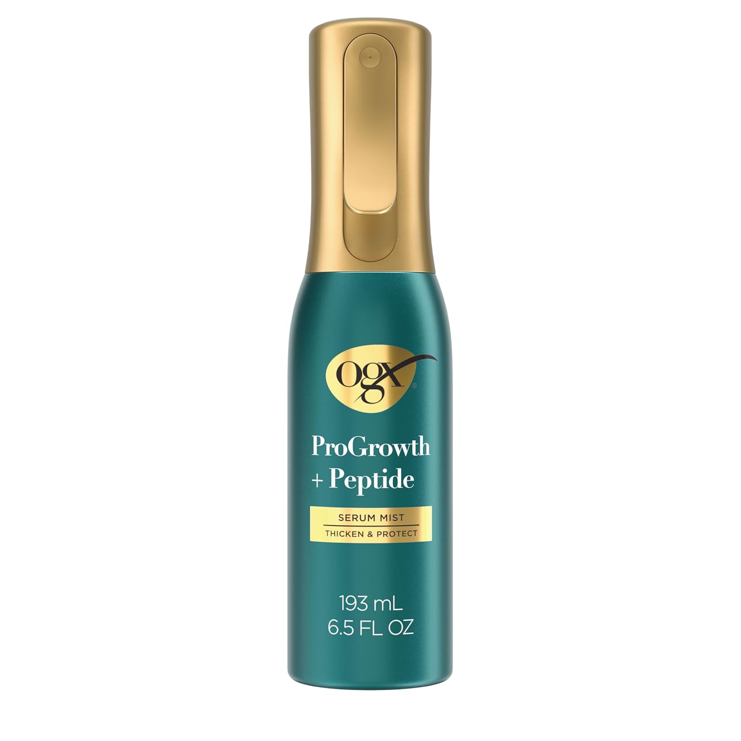 OGX ProGrowth + Peptide Serum Mist, Heat Protectant Spray Instantly Thickens Hair Root to Tip While Protecting from Breakage for Visibly Thicker, Fuller Hair, 6.5 fl. oz