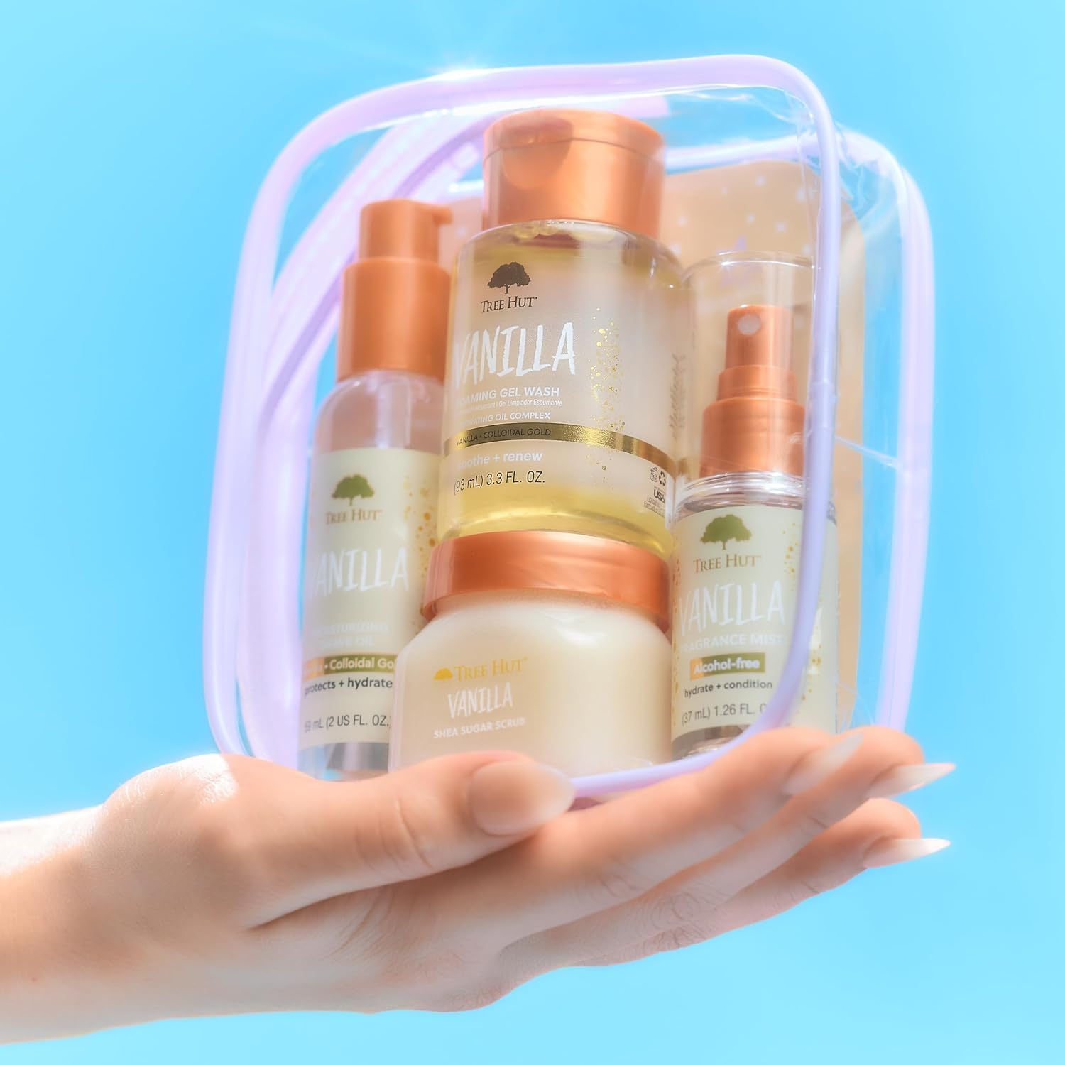 Tree Hut Mini Set Vanilla Everything Shower Gift Set for Women, Exfoliating Body Scrub, Body Wash & Body Butter, Travel Size Skin Care Set, Hydrating & Moisturizing Self-Care Gift for Smooth Skin - Image 5