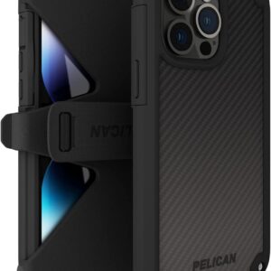 Pelican Shield Series – iPhone 13 Pro Max Case/iPhone 12 Pro Max Case [21ft Military Grade Drop Protection] [Wireless Charging Compatible] Protective Cover with Belt Clip Holster Kickstand – Black