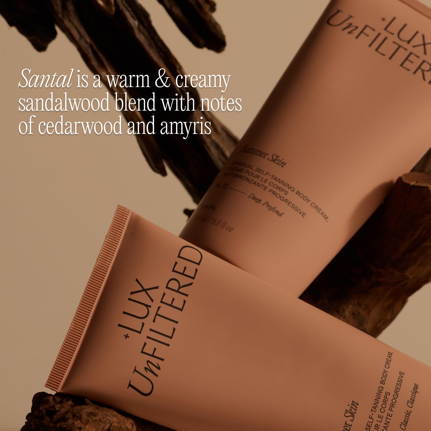 + Lux Unfiltered N°32 Summer Skin Deep Gradual Self Tanner, Hydrating Self Tanning Lotion - Shea Butter & Squalane - Non-Sticky, No Transfer, Natural-Looking Tan - Vegan Sunless Tanner - Santal - Image 5