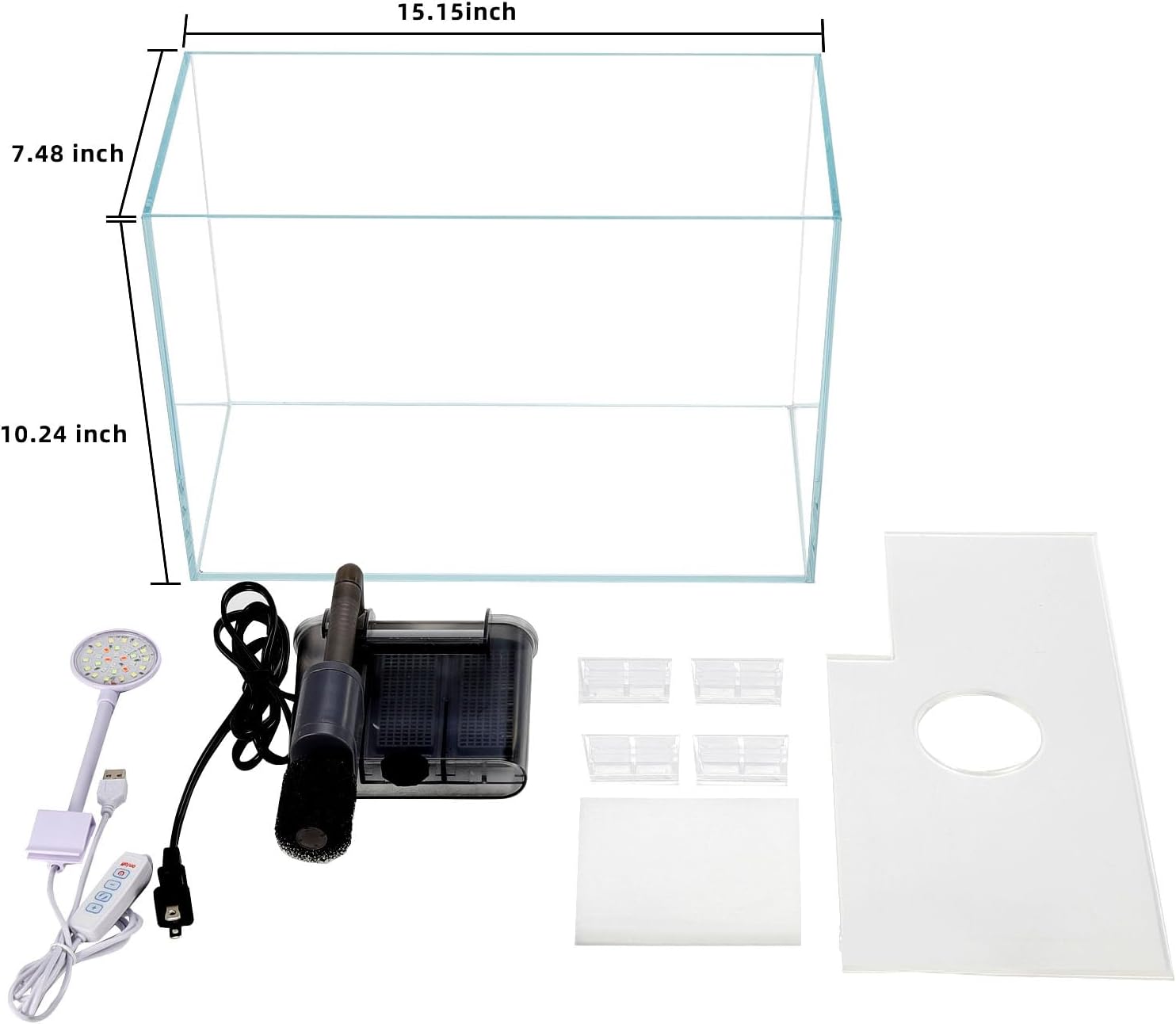 Vimvins 5 Gallon Glass Small Fish Tank with Filter Light and Lid, Betta Aquarium Starter Kits - Image 5