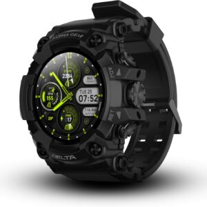 ALPHAGEAR Delta Smartwatch for Men, Military Smart Watch, Sports Fitness Tracker Watch with 1.45″ HD Screen, 14 Days Battery, for iPhone Android Phone (2xScreen Protector Included) (Coal Black)