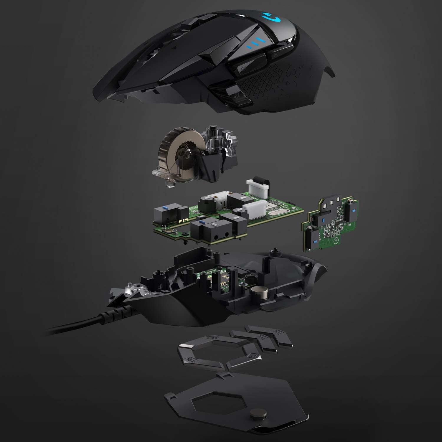 Logitech G502 Hero High Performance Wired Gaming Mouse, Hero 25K Sensor, 25,600 DPI, RGB, Adjustable Weights, 11 Programmable Buttons, On-Board Memory, PC/Mac - Black - Image 10
