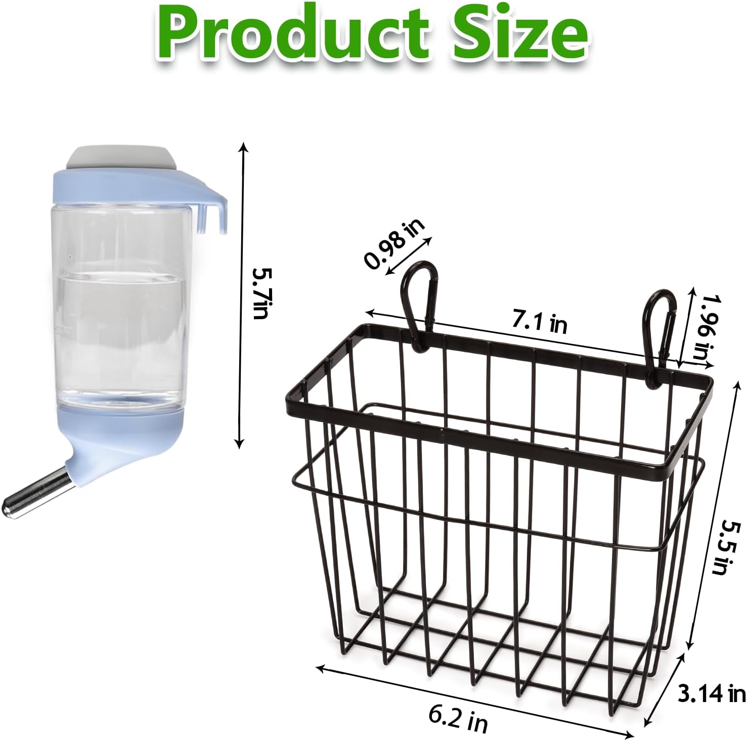 SANGLE SOPFFY Rabbit hay Feeder Small Animal Feeding Set with 350ml Water Bottle, Hay Rack for Guinea Pigs, Chinchillas - Image 2
