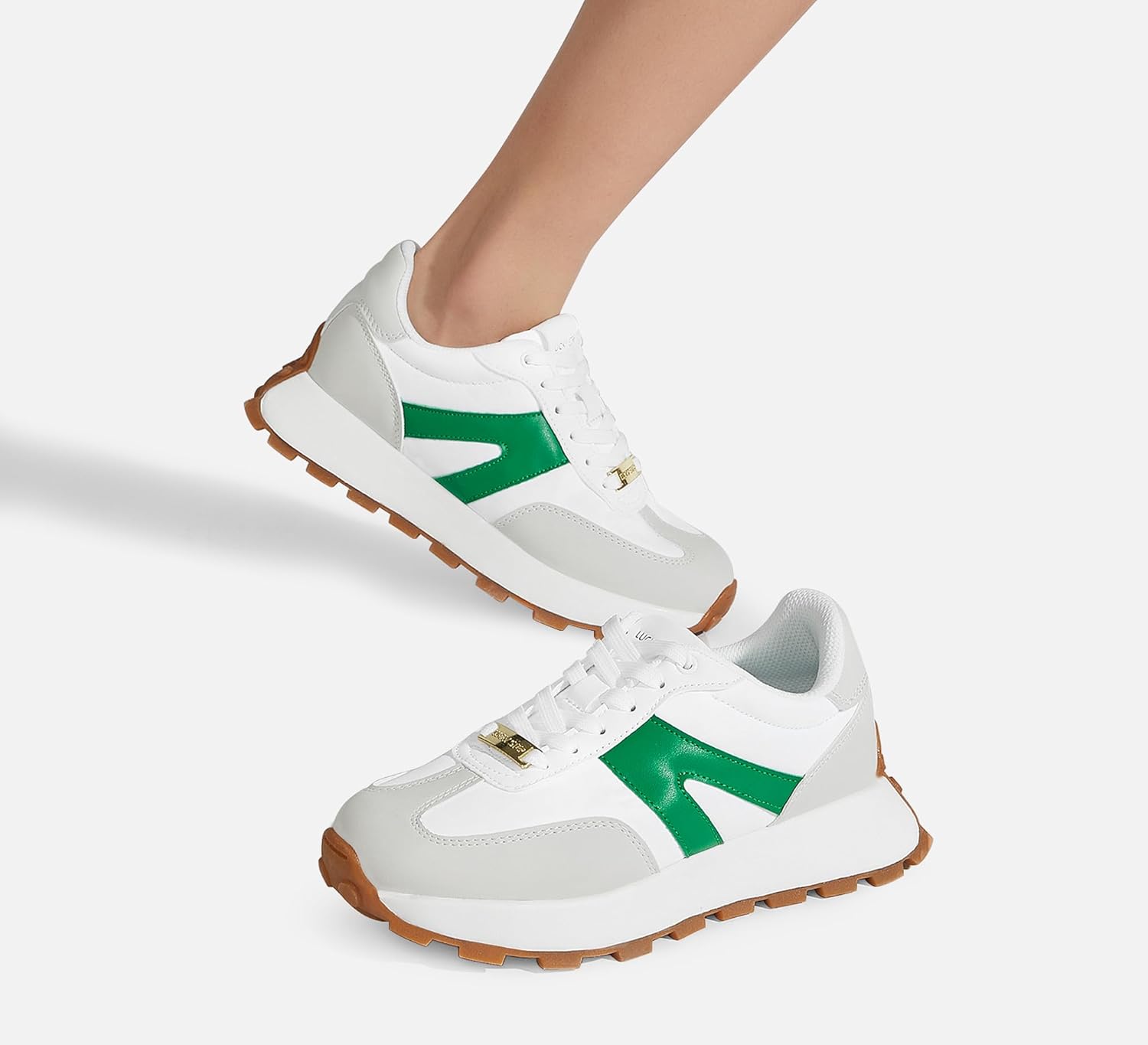 LUCKY STEP Women's Platform Fashion Sneakers Retro Classic Trainers Casual Lace-up Stylish Tennis Running Walking Shoes - Image 7