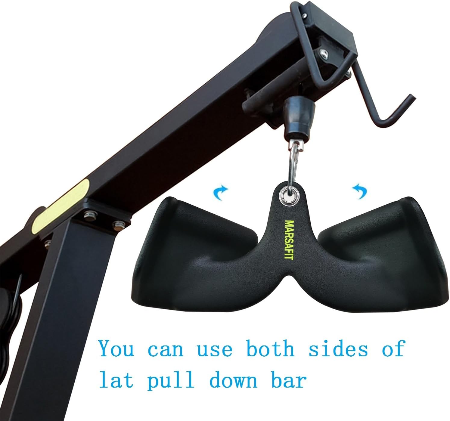 MARSAFIT Home Gym Fitness Rowing T-bar V-bar Pulley Cable Machine Attachment, Bicep Curl Tricep LAT pulldown Bar Back Strength Training Handle Grips LAT Pull Down Bar for Seat Row Workout - Image 3