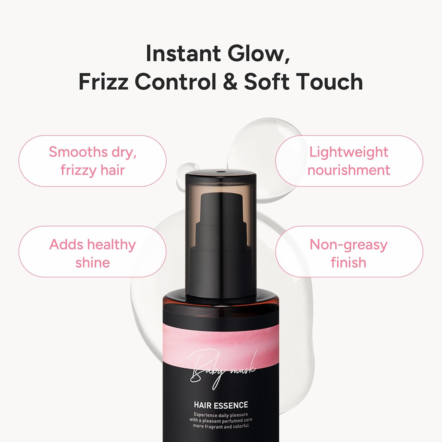2-in-1 Korean Hair Perfume Oil & Serum with Moroccan Argan Oil & 12 Amino Acids for Dry, Damaged, Glass Hair Shine & Frizz-Control – Paraben & Alcohol-Free – Baby Musk, 100ml / 3.38 fl oz - Image 2
