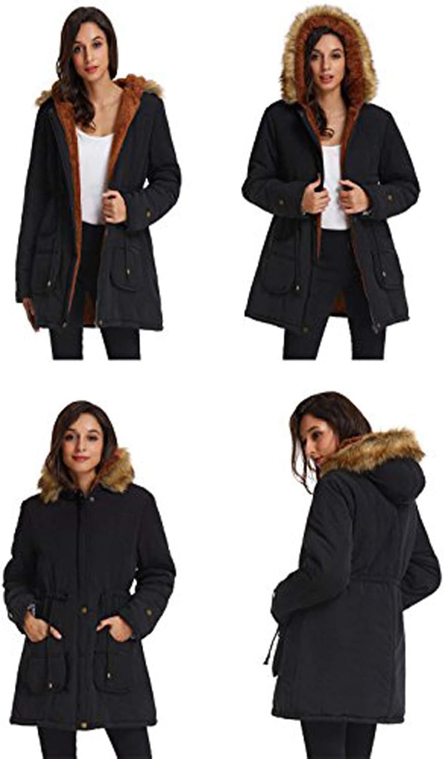 GRACE KARIN Women's Winter Coats Fleece Parkas Anoraks Hooded Military Jacket Coats - Image 5